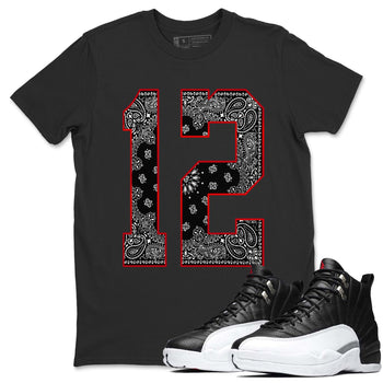 Jordan 12 Playoffs Sneaker Match Tees Bandana 12 Sneaker Tees Jordan 12 Playoffs Sneaker Release Tees Unisex Shirts