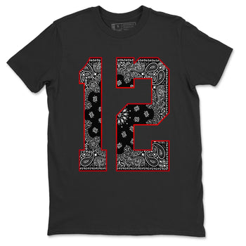 Jordan 12 Playoffs Sneaker Match Tees Bandana 12 Sneaker Tees Jordan 12 Playoffs Sneaker Release Tees Unisex Shirts