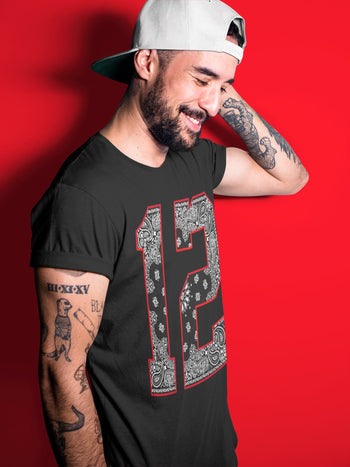 Jordan 12 Playoffs Sneaker Match Tees Bandana 12 Sneaker Tees Jordan 12 Playoffs Sneaker Release Tees Unisex Shirts