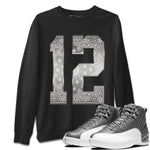 Jordan 12 Stealth Sneaker Match Tees Bandana 12 Sneaker Tees Jordan 12 Stealth Sneaker Release Tees Unisex Shirts