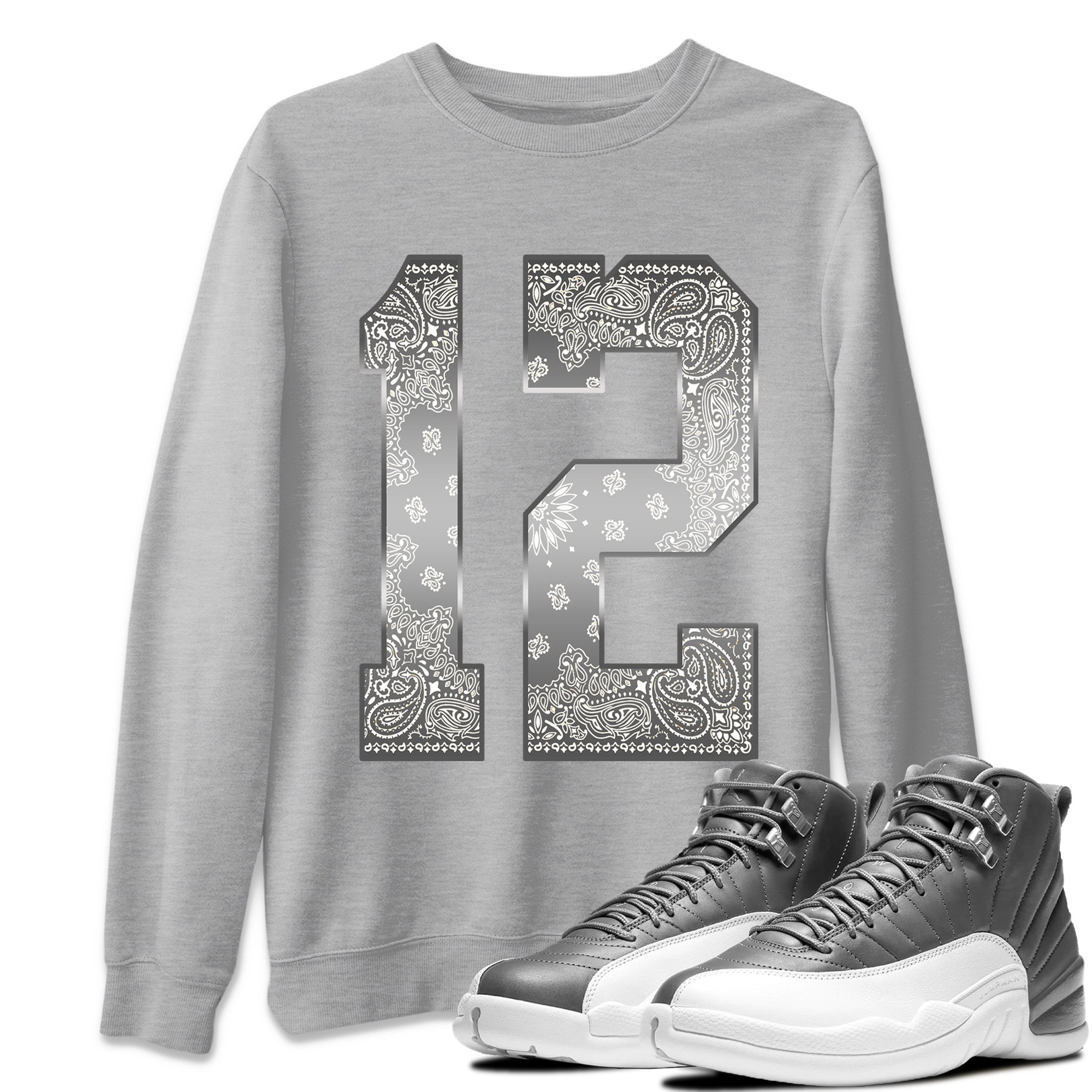 Jordan 12 Stealth Sneaker Match Tees Bandana 12 Sneaker Tees Jordan 12 Stealth Sneaker Release Tees Unisex Shirts