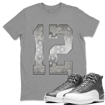Jordan 12 Stealth Sneaker Match Tees Bandana 12 Sneaker Tees Jordan 12 Stealth Sneaker Release Tees Unisex Shirts