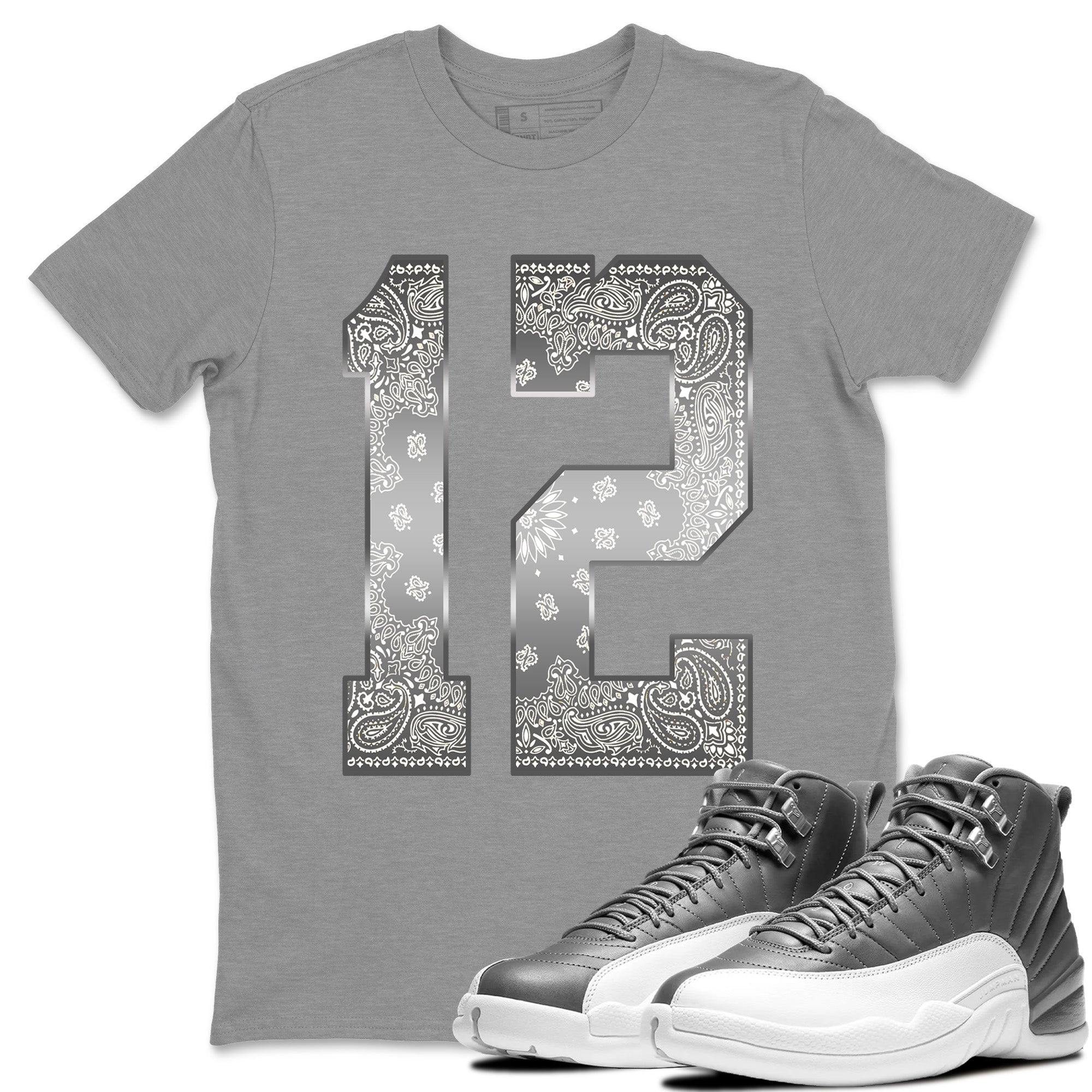 Jordan 12 Stealth Sneaker Match Tees Bandana 12 Sneaker Tees Jordan 12 Stealth Sneaker Release Tees Unisex Shirts