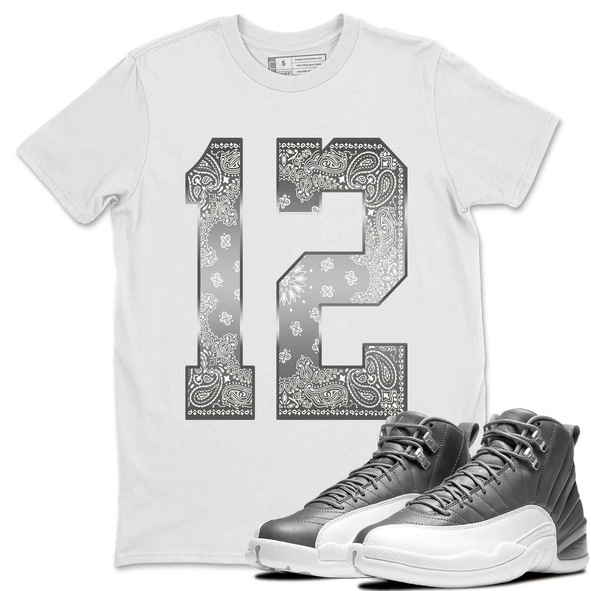 Jordan 12 Stealth Sneaker Match Tees Bandana 12 Sneaker Tees Jordan 12 Stealth Sneaker Release Tees Unisex Shirts