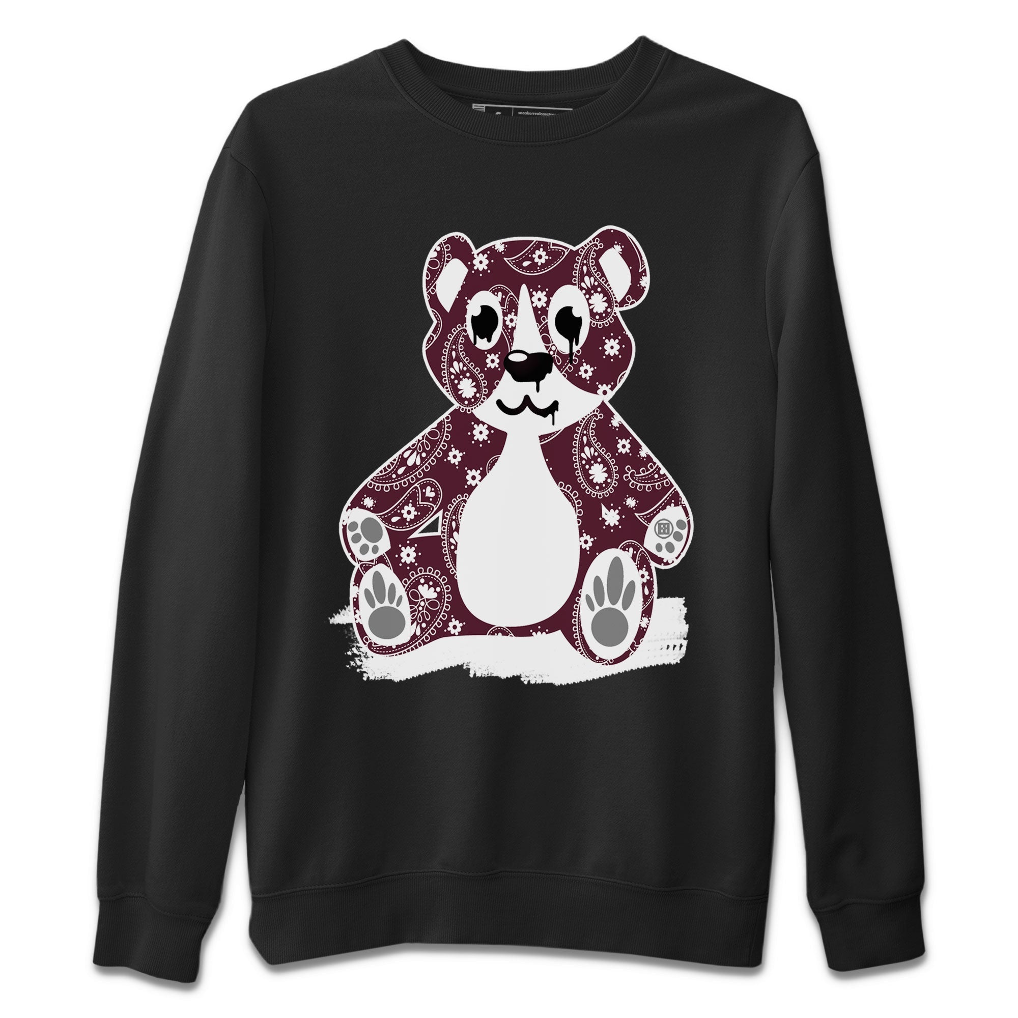 Jordan 5 Retro Burgundy Sneaker Match Tees Bandana Bear Sneaker Tees Jordan 5 Retro Burgundy SNRT Sneaker Release Tees Short Sleeve T-Shirt Black 2