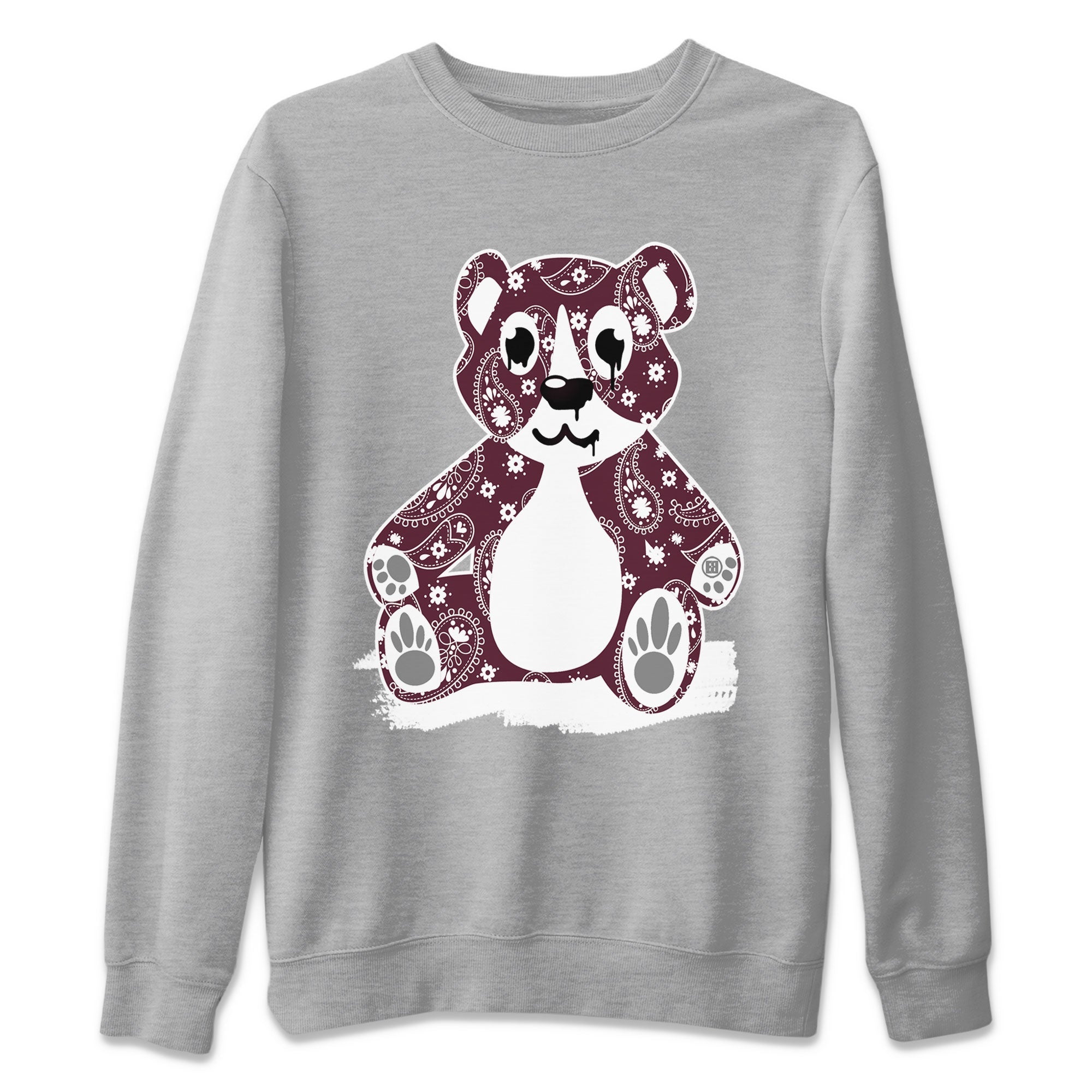 Jordan 5 Retro Burgundy Sneaker Match Tees Bandana Bear Sneaker Tees Jordan 5 Retro Burgundy SNRT Sneaker Release Tees Short Sleeve T-Shirt Heather Grey 2