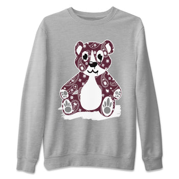 Jordan 5 Retro Burgundy Sneaker Match Tees Bandana Bear Sneaker Tees Jordan 5 Retro Burgundy SNRT Sneaker Release Tees Short Sleeve T-Shirt Heather Grey 2