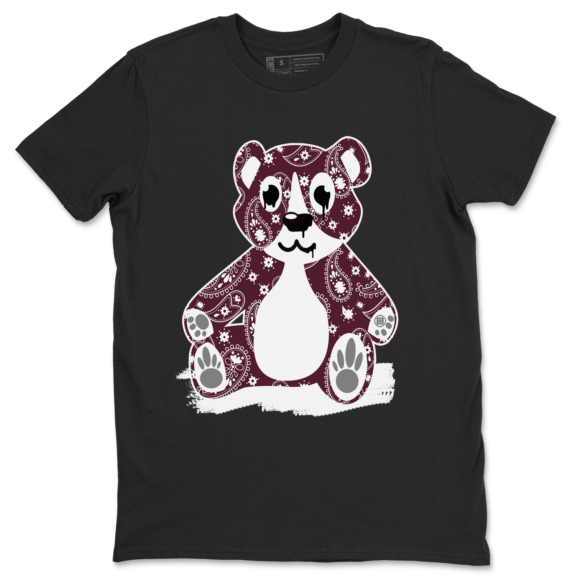 Jordan 5 Retro Burgundy Sneaker Match Tees Bandana Bear Sneaker Tees Jordan 5 Retro Burgundy SNRT Sneaker Release Tees Short Sleeve T-Shirt Black 2