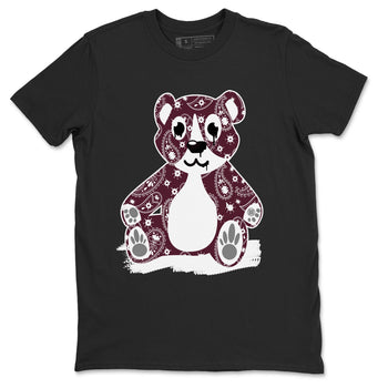 Jordan 5 Retro Burgundy Sneaker Match Tees Bandana Bear Sneaker Tees Jordan 5 Retro Burgundy SNRT Sneaker Release Tees Short Sleeve T-Shirt Black 2