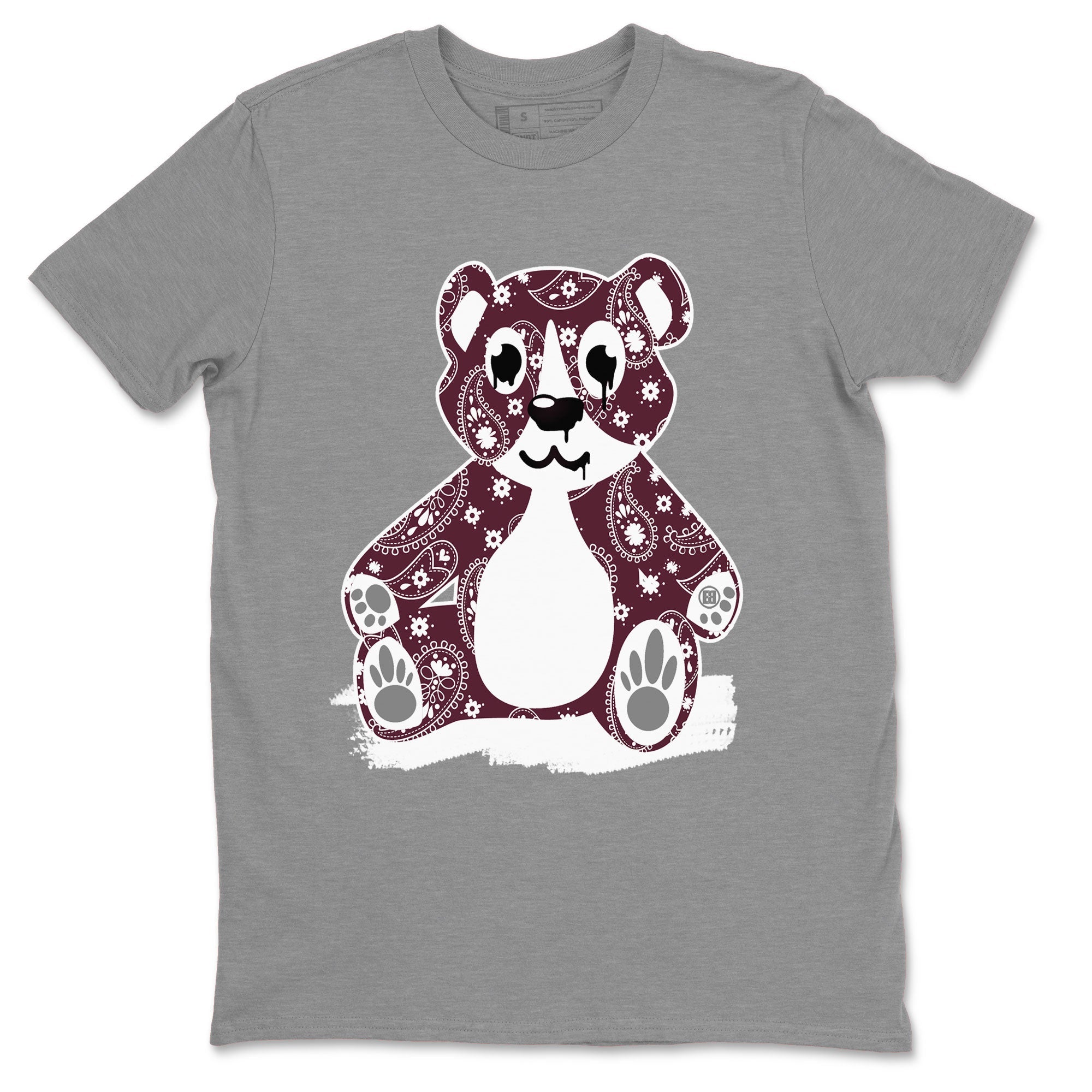 Jordan 5 Retro Burgundy Sneaker Match Tees Bandana Bear Sneaker Tees Jordan 5 Retro Burgundy SNRT Sneaker Release Tees Short Sleeve T-Shirt Heather Grey 2