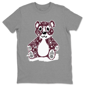 Jordan 5 Retro Burgundy Sneaker Match Tees Bandana Bear Sneaker Tees Jordan 5 Retro Burgundy SNRT Sneaker Release Tees Short Sleeve T-Shirt Heather Grey 2