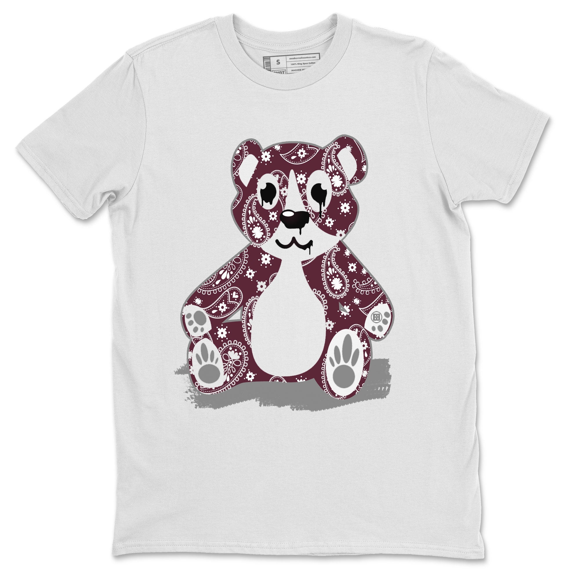 Jordan 5 Retro Burgundy Sneaker Match Tees Bandana Bear Sneaker Tees Jordan 5 Retro Burgundy SNRT Sneaker Release Tees Short Sleeve T-Shirt White 2