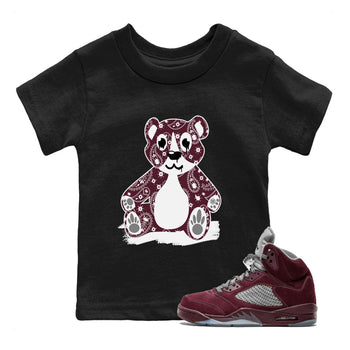 Jordan 4 Retro Burgundy Sneaker Match Tees Bandana Bear Sneaker Tees Air Jordan 5 Burgundy SNRT Sneaker Release Tees Kids, Youth, Baby Clothing Black 1
