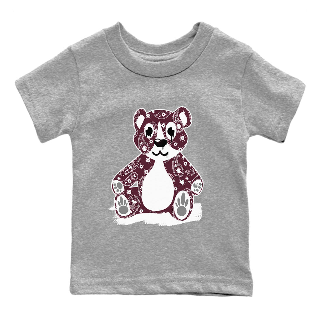 Jordan 4 Retro Burgundy Sneaker Match Tees Bandana Bear Sneaker Tees Air Jordan 5 Burgundy SNRT Sneaker Release Tees Kids, Youth, Baby Clothing Heather Grey 2