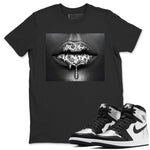 Jordan 1 Silver Toe Sneaker Match Tees Bandana Lips Sneaker Tees Jordan 1 Silver Toe Sneaker Release Tees Unisex Shirts
