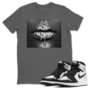 Jordan 1 Silver Toe Sneaker Match Tees Bandana Lips Sneaker Tees Jordan 1 Silver Toe Sneaker Release Tees Unisex Shirts