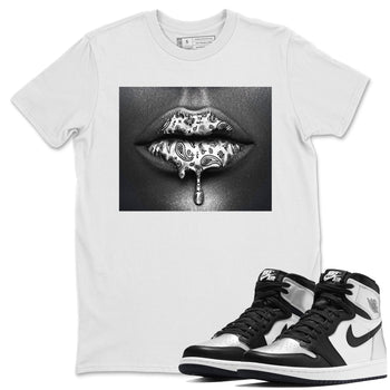 Jordan 1 Silver Toe Sneaker Match Tees Bandana Lips Sneaker Tees Jordan 1 Silver Toe Sneaker Release Tees Unisex Shirts