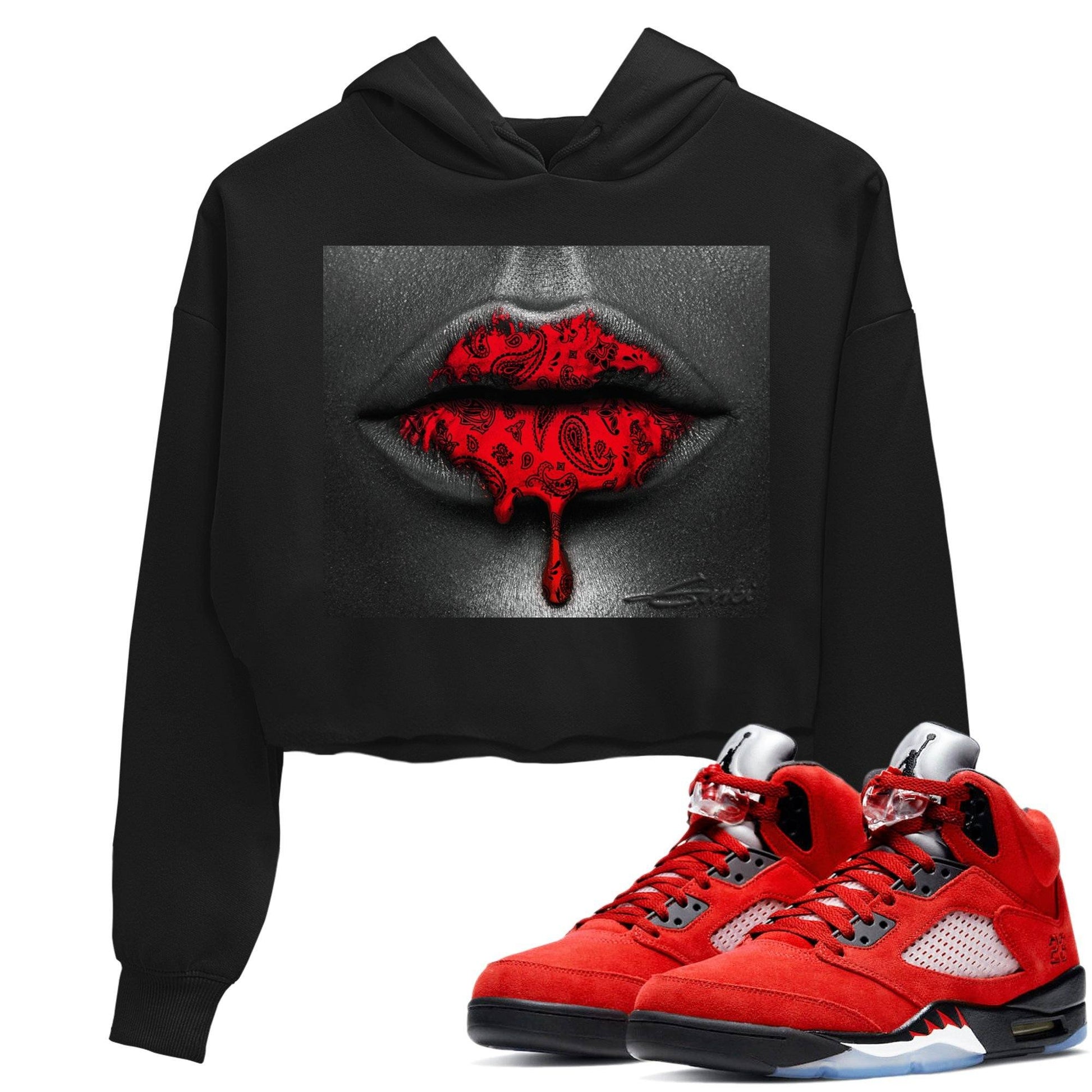 Jordan 5 Raging Bull Sneaker Match Tees Bandana Lips Sneaker Tees Jordan 5 Raging Bull Sneaker Release Tees Women's Shirts