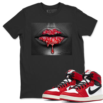 Jordan 1 Chicago Sneaker Match Tees Bandana Lips Sneaker Tees Jordan 1 Chicago Sneaker Release Tees Unisex Shirts