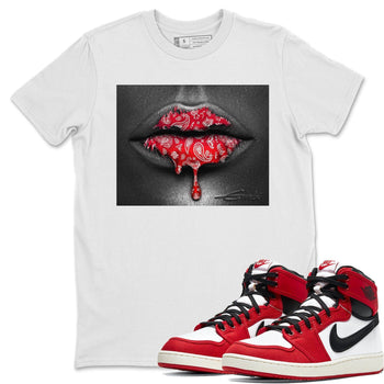 Jordan 1 Chicago Sneaker Match Tees Bandana Lips Sneaker Tees Jordan 1 Chicago Sneaker Release Tees Unisex Shirts