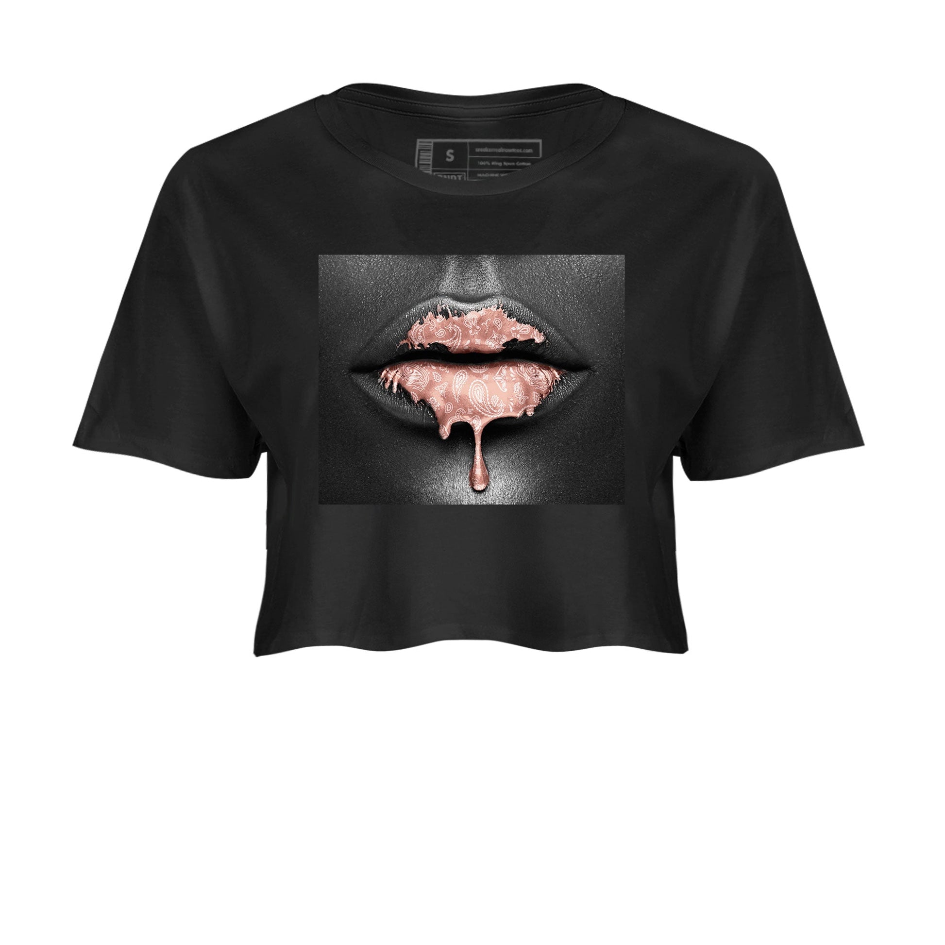 Dunk Low WMNS Rose Whisper shirt to match jordans Bandana Lips sneaker tees Dunk Rose Whisper SNRT Sneaker Release Tees Black 2 Crop T-Shirt