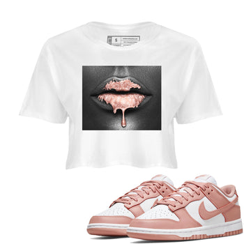 Dunk Low WMNS Rose Whisper shirt to match jordans Bandana Lips sneaker tees Dunk Rose Whisper SNRT Sneaker Release Tees White 1 Crop T-Shirt