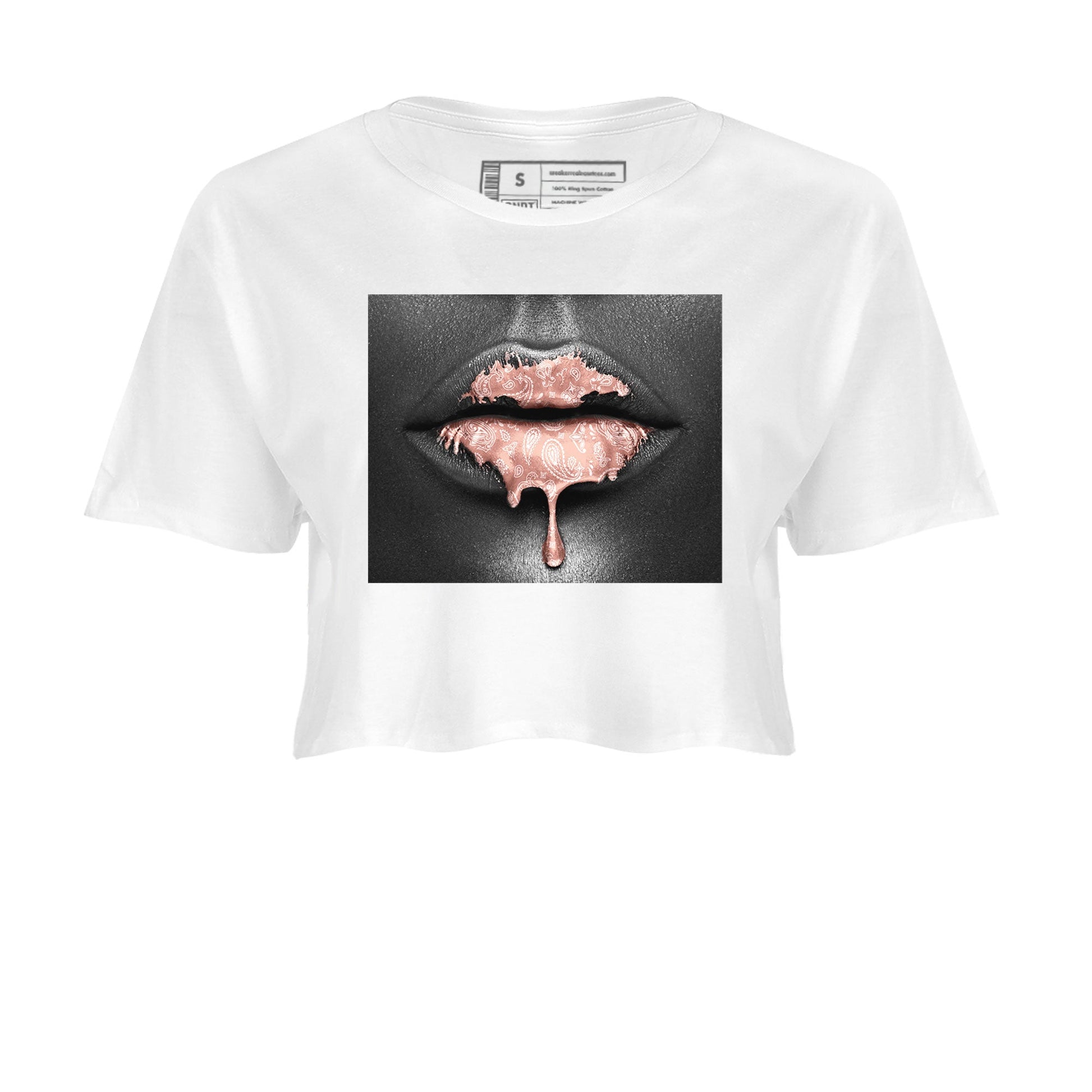 Dunk Low WMNS Rose Whisper shirt to match jordans Bandana Lips sneaker tees Dunk Rose Whisper SNRT Sneaker Release Tees White 2 Crop T-Shirt