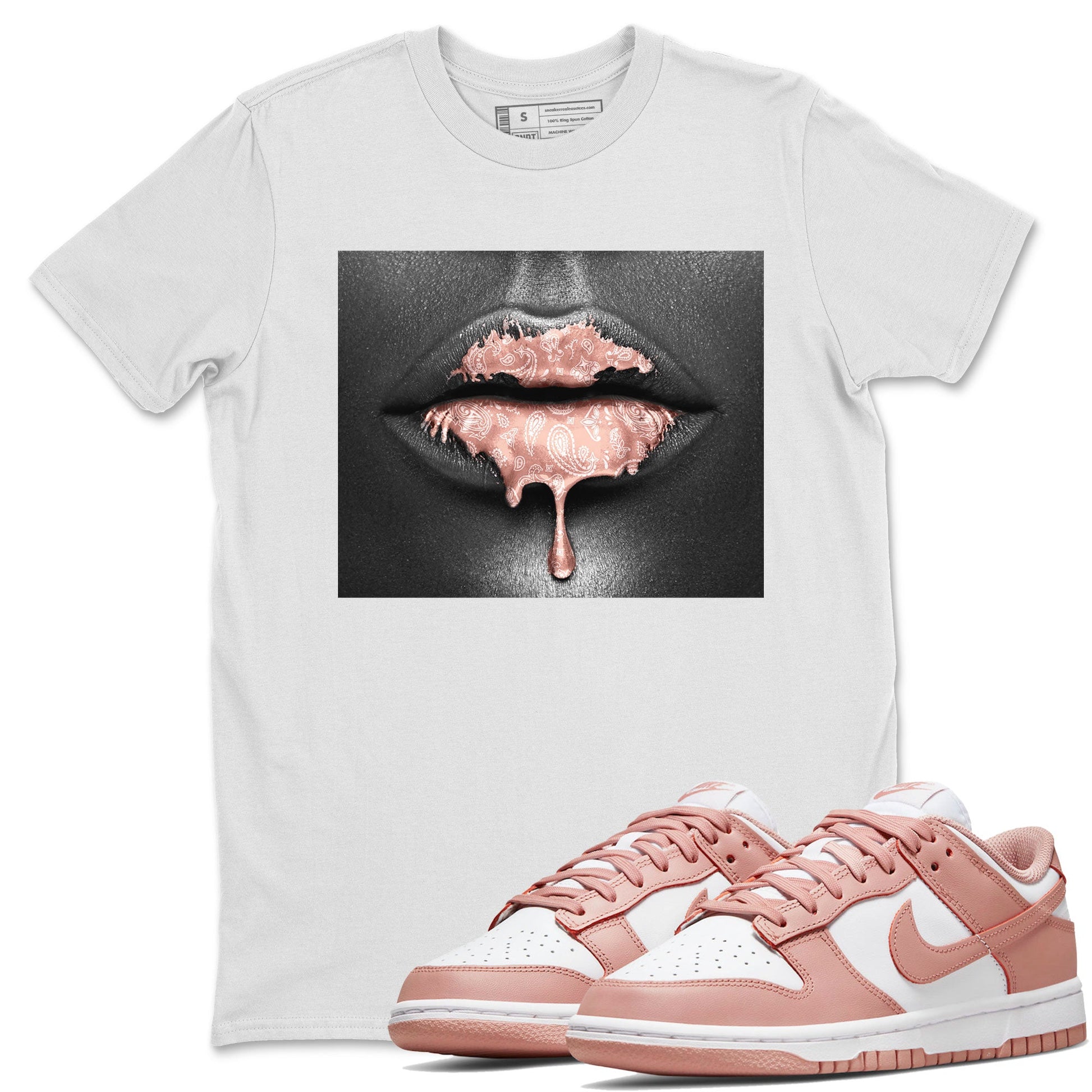 Dunk Low WMNS Rose Whisper shirt to match jordans Bandana Lips sneaker tees Dunk Rose Whisper SNRT Sneaker Release Tees Casual Unisex shirts White 1 T-Shirt