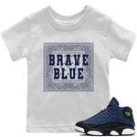 Jordan 13 Brave Blue Sneaker Match Tees Bandana Typo Sneaker Tees Jordan 13 Brave Blue Sneaker Release Tees Kids Shirts