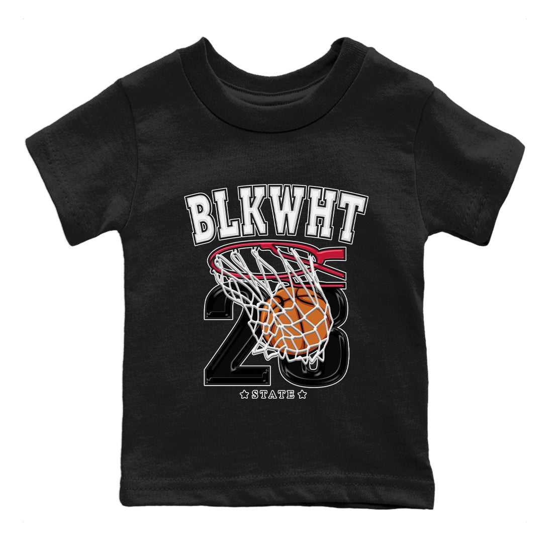 Air Jordan 1 Black White Sneaker Match Tees Basketball Sneaker Tees Air Jordan 1 Black White Sneaker Release Tees Kids Shirts
