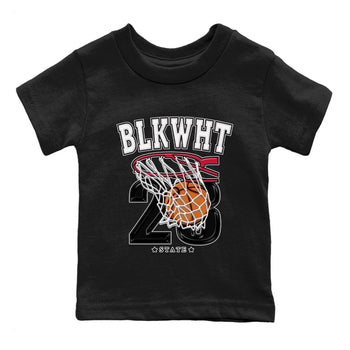 Air Jordan 1 Black White Sneaker Match Tees Basketball Sneaker Tees Air Jordan 1 Black White Sneaker Release Tees Kids Shirts