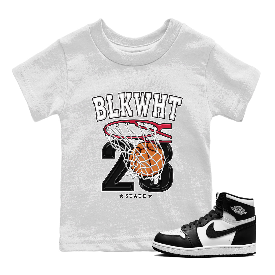 Air Jordan 1 Black White Sneaker Match Tees Basketball Sneaker Tees Air Jordan 1 Black White Sneaker Release Tees Kids Shirts