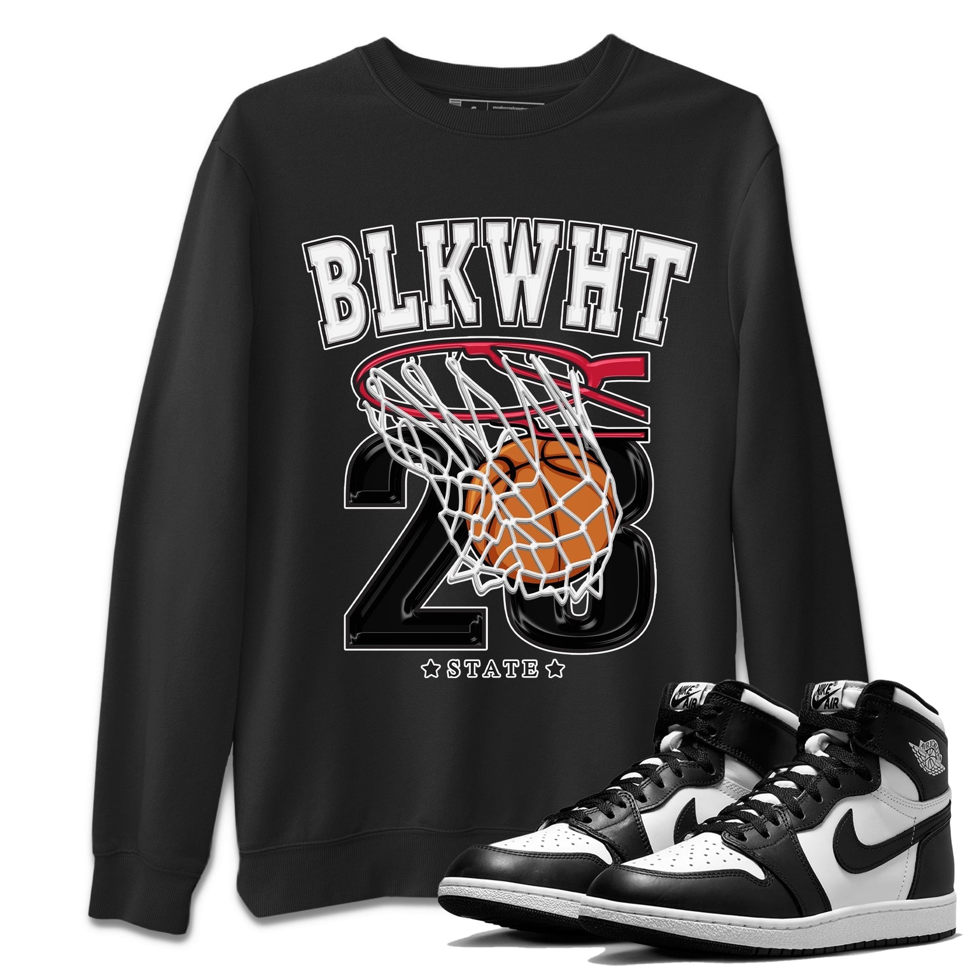Air Jordan 1 Black White Sneaker Match Tees Basketball Sneaker Tees Air Jordan 1 Black White Sneaker Release Tees Unisex Shirts
