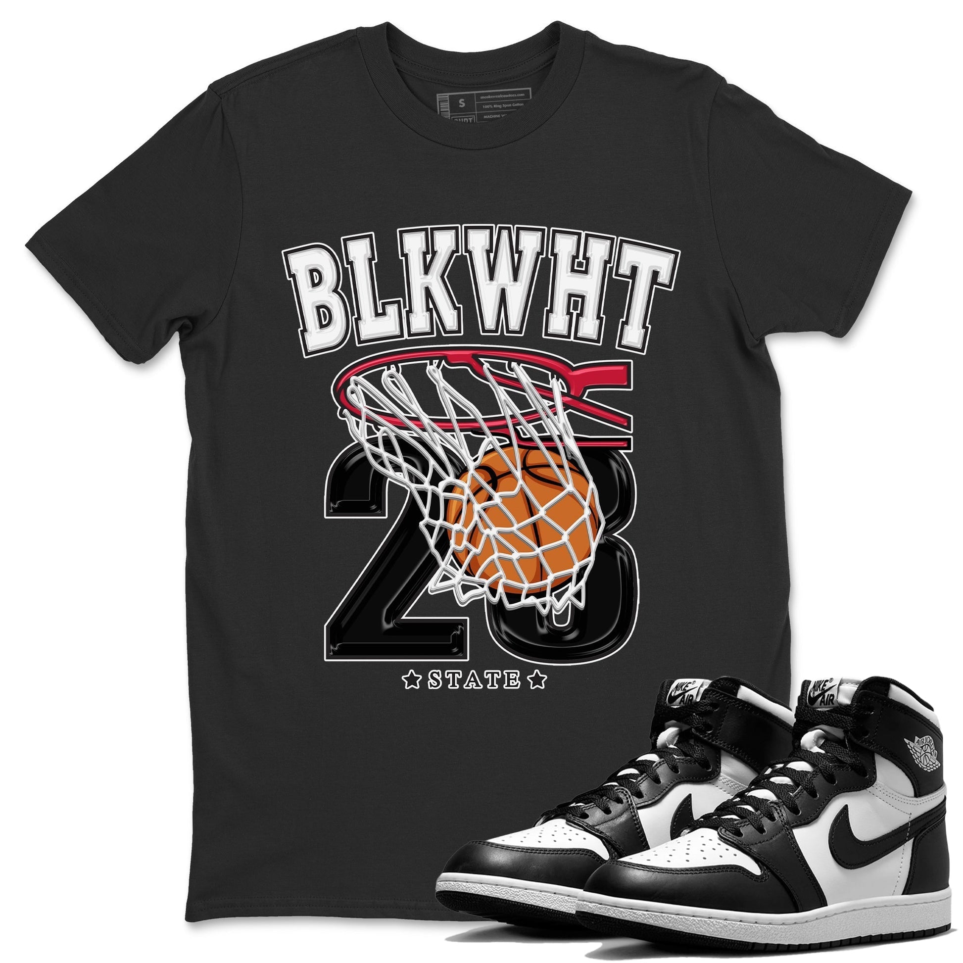 Air Jordan 1 Black White Sneaker Match Tees Basketball Sneaker Tees Air Jordan 1 Black White Sneaker Release Tees Unisex Shirts
