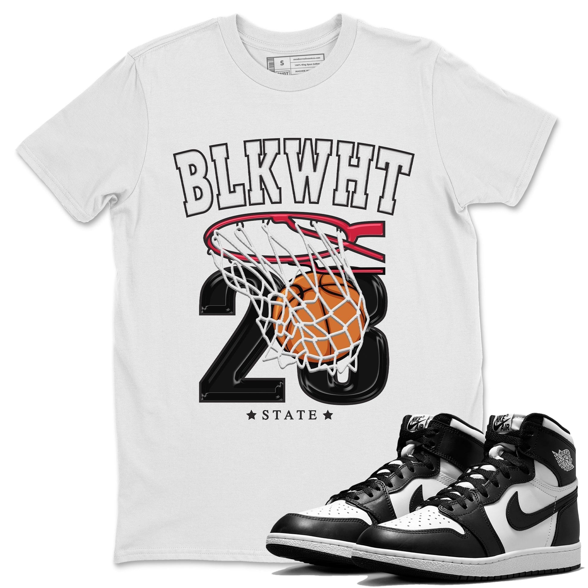 Air Jordan 1 Black White Sneaker Match Tees Basketball Sneaker Tees Air Jordan 1 Black White Sneaker Release Tees Unisex Shirts