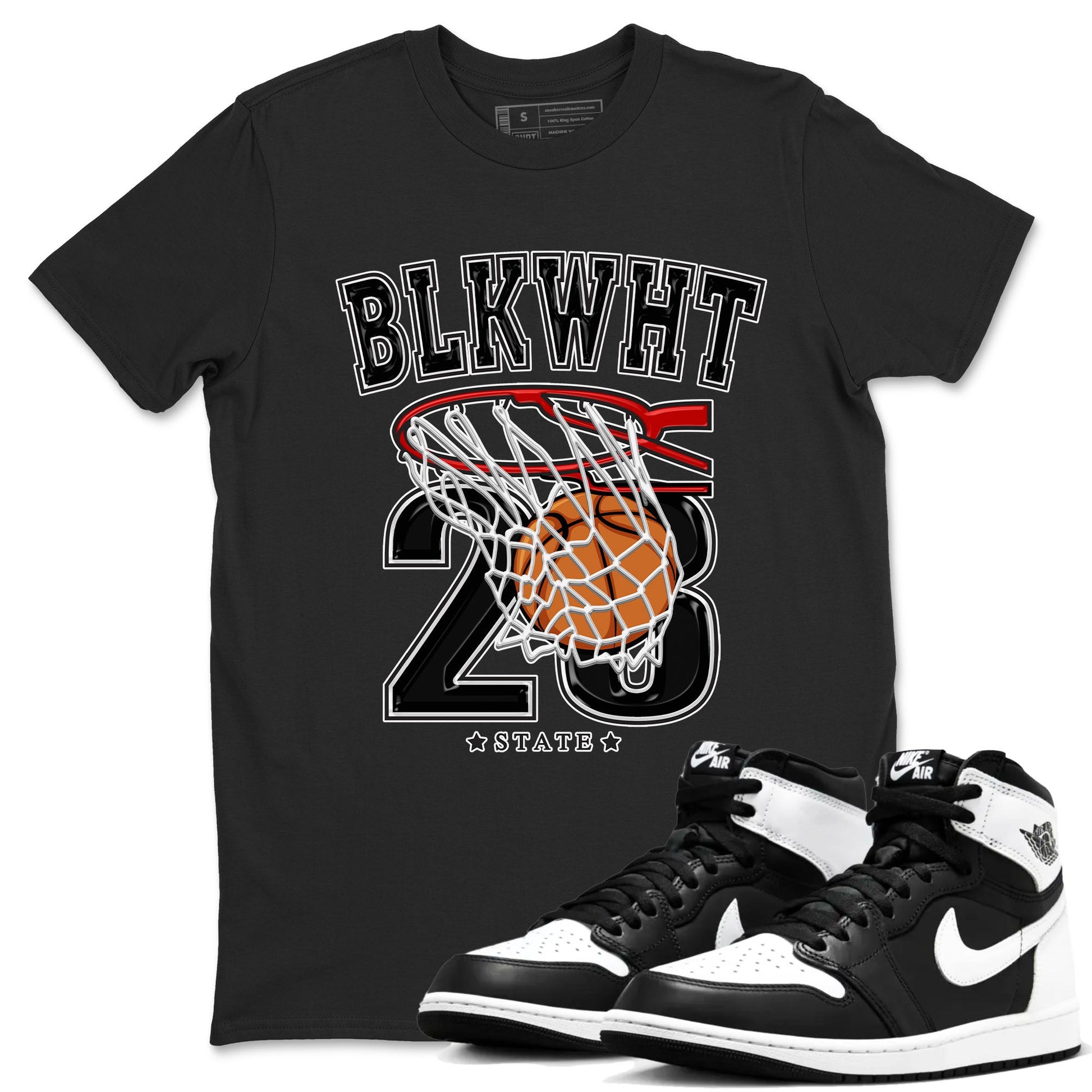 1s Black White shirt to match jordans Basketball sneaker tees Air Jordan 1 Black White SNRT Sneaker Release Tees unisex cotton Black 1 crew neck shirt