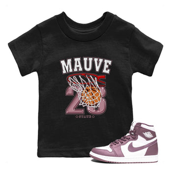 Air Jordan 1 Mauve shirt to match jordans Basketball sneaker tees AJ1 Mauve SNRT Sneaker Tees Sneaker Matching Clothing Brand Baby Toddler Black 1 T-Shirt