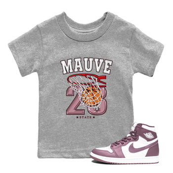 Air Jordan 1 Mauve shirt to match jordans Basketball sneaker tees AJ1 Mauve SNRT Sneaker Tees Sneaker Matching Clothing Brand Baby Toddler Heather Grey 1 T-Shirt