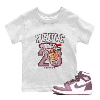Air Jordan 1 Mauve shirt to match jordans Basketball sneaker tees AJ1 Mauve SNRT Sneaker Tees Sneaker Matching Clothing Brand Baby Toddler White 1 T-Shirt