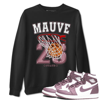 Air Jordan 1 Mauve shirt to match jordans Basketball sneaker tees AJ1 Mauve SNRT Sneaker Tees Sneaker Matching Clothing Brand Unisex Sneaker Tee Black 1 T-Shirt