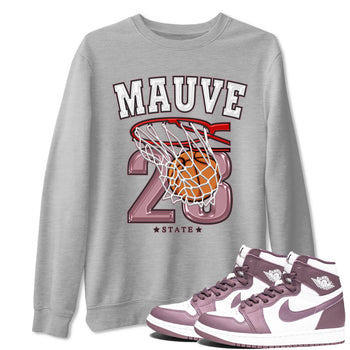 Air Jordan 1 Mauve shirt to match jordans Basketball sneaker tees AJ1 Mauve SNRT Sneaker Tees Sneaker Matching Clothing Brand Unisex Sneaker Tee Heather Grey 1 T-Shirt