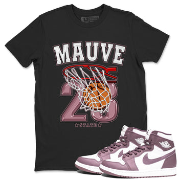 Air Jordan 1 Mauve shirt to match jordans Basketball sneaker tees AJ1 Mauve SNRT Sneaker Tees Sneaker Matching Clothing Brand Unisex Sneaker Tee Black 1 T-Shirt