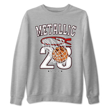 AJ1 Metalic Burgundy shirt to match jordans Basketball sneaker tees Air Jordan 1 Metalic Burgundy SNRT Sneaker Release Tees unisex cotton Heather Grey 2 crew neck shirt