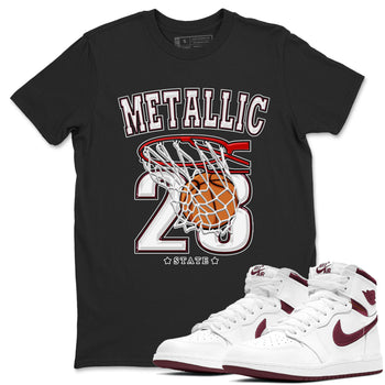 AJ1 Metalic Burgundy shirt to match jordans Basketball sneaker tees Air Jordan 1 Metalic Burgundy SNRT Sneaker Release Tees unisex cotton Black 1 crew neck shirt