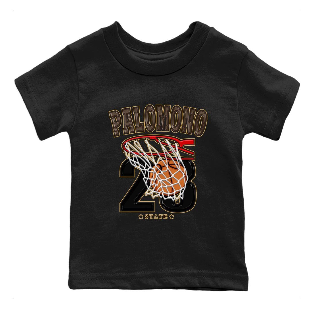 Air Jordan 1 Palomino shirt to match jordans Basketball sneaker tees Crew Neck Jordan 1 Retro High OG Palomino SNRT Sneaker Release Tees Baby Toddler Black 2 T-Shirt