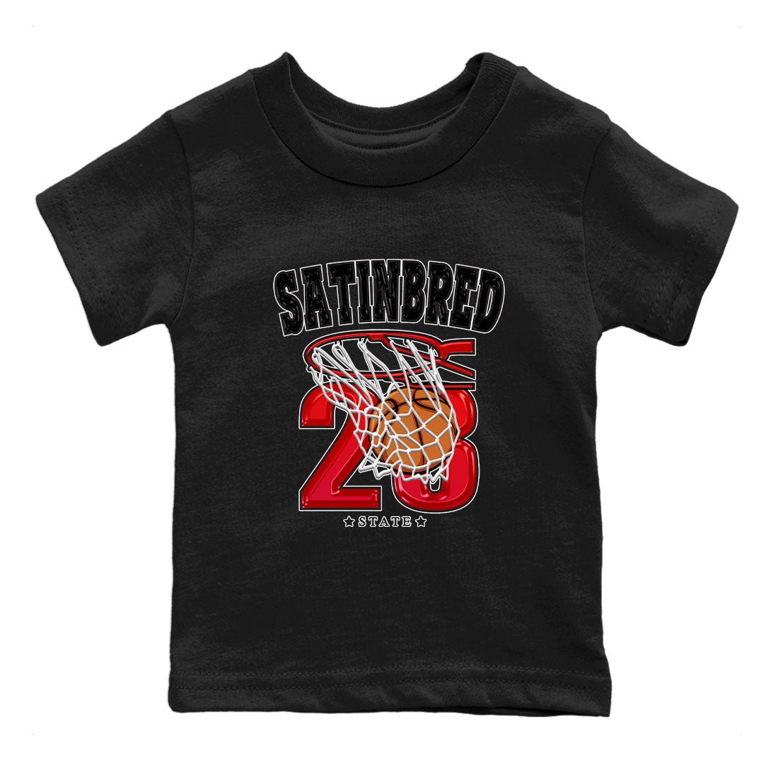 Air Jordan 1 Satin Bred shirt to match jordans Basketball sneaker tees AJ1 Retro Satin Bred SNRT Sneaker Tees Sneaker Matching Clothing Brand Baby Toddler Black 2 T-Shirt