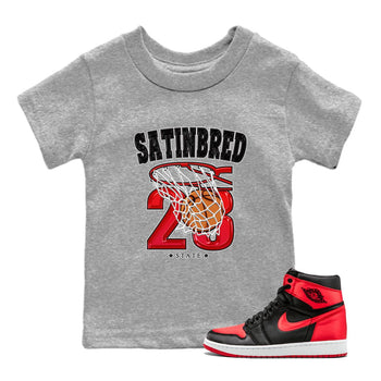 Air Jordan 1 Satin Bred shirt to match jordans Basketball sneaker tees AJ1 Retro Satin Bred SNRT Sneaker Tees Sneaker Matching Clothing Brand Baby Toddler Heather Grey 1 T-Shirt