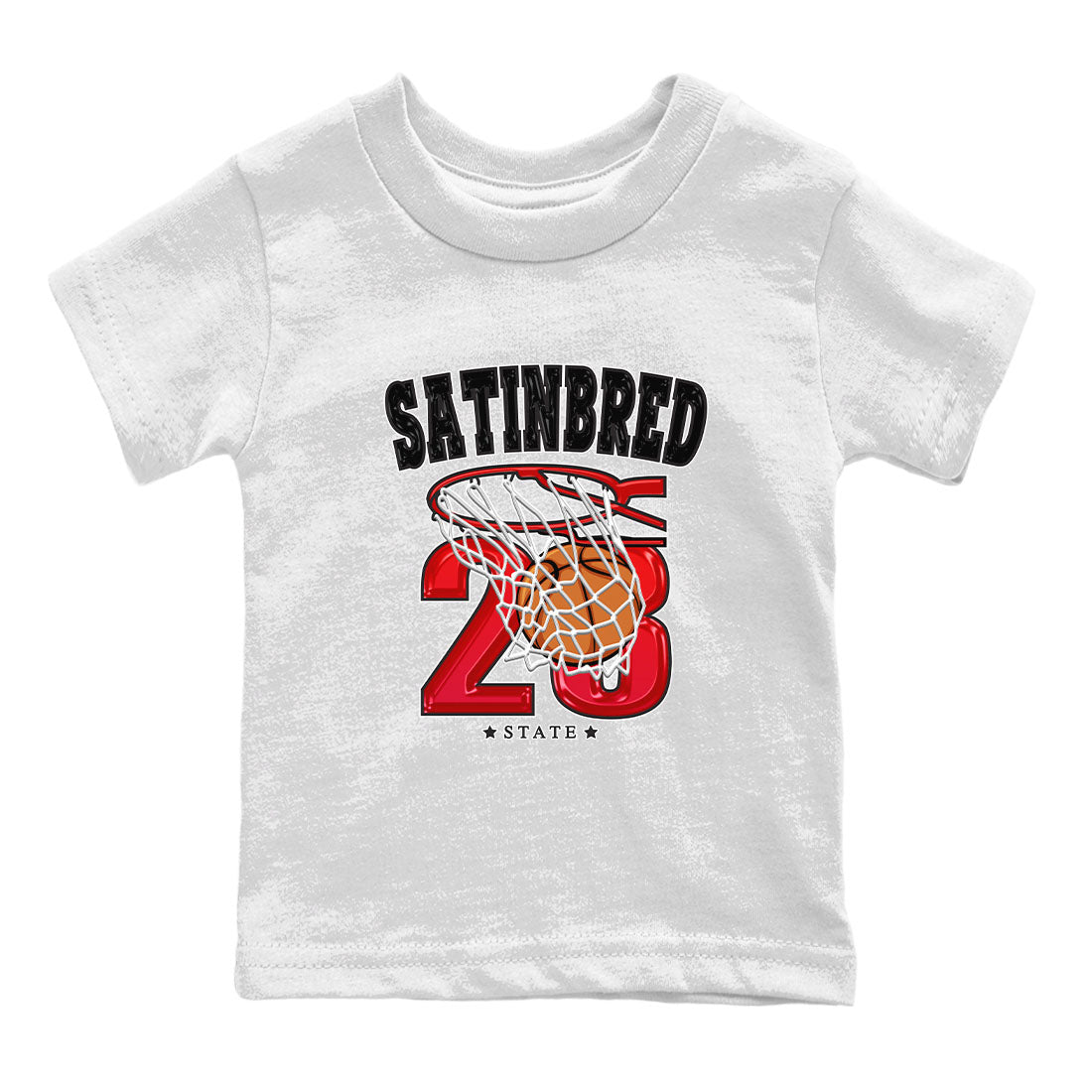 Air Jordan 1 Satin Bred shirt to match jordans Basketball sneaker tees AJ1 Retro Satin Bred SNRT Sneaker Tees Sneaker Matching Clothing Brand Baby Toddler White 2 T-Shirt