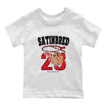 Air Jordan 1 Satin Bred shirt to match jordans Basketball sneaker tees AJ1 Retro Satin Bred SNRT Sneaker Tees Sneaker Matching Clothing Brand Baby Toddler White 2 T-Shirt