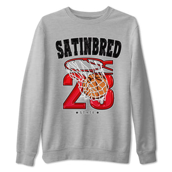 Air Jordan 1 Satin Bred shirt to match jordans Basketball sneaker tees AJ1 Retro Satin Bred SNRT Sneaker Tees Sneaker Matching Clothing Brand Unisex Sneaker Tee Heather Grey 2 T-Shirt